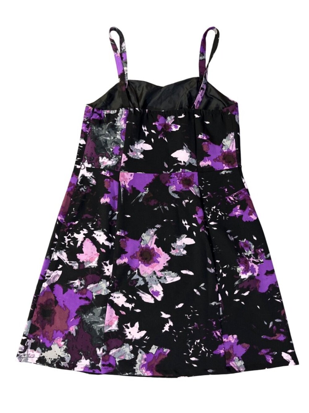 Lane Bryant Floral Dress Womens 16 Purple Black NEW Defects No Belt - Picture 4 of 14